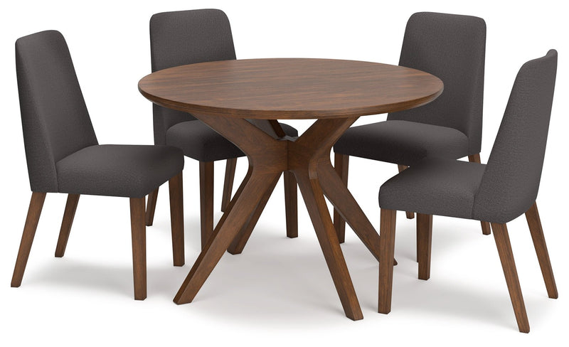 Lyncott Dining Table and 4 Chairs in Charcoal/Brown - DMV FurnitureDining Room Set