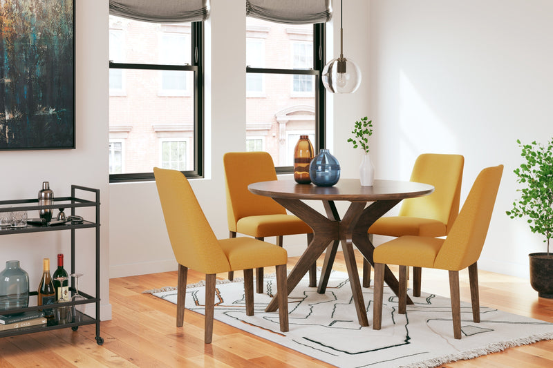 Lyncott Dining Table and 4 Chairs in Mustard/Brown - DMV FurnitureDining Room Set