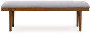 Lyncott Gray/Brown 59" Upholstered Dining Bench - D615-00