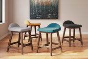 Lyncott Light Gray/Brown Counter Height Bar Stool, Set of 2 - D615-124