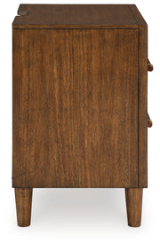 Lyncott Queen Upholstered Bed with 2 Nightstands in Brown from Ashley - DMV Furniture