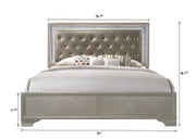 Lyssa Champagne King LED Upholstered Panel Bed - DMV FurnitureKing Bed