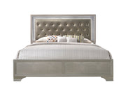 Lyssa Champagne King LED Upholstered Panel Bed - DMV FurnitureKing Bed