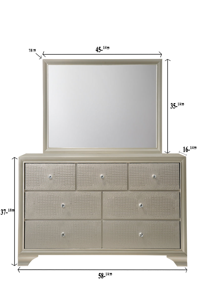 Lyssa Champagne LED Upholstered Panel Youth Bedroom Set - DMV FurnitureYouth Bedroom Set