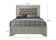 Lyssa Champagne Queen LED Upholstered Panel Bed - DMV FurnitureQueen Bed