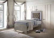 Lyssa Champagne Twin LED Upholstered Panel Bed - DMV FurnitureTwin Bed