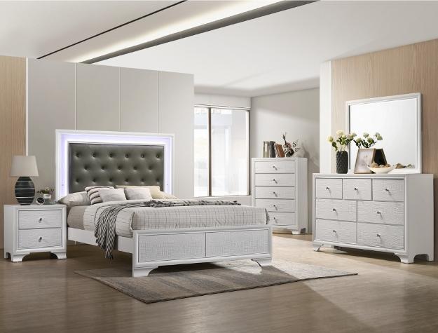 Lyssa Frost Full LED Panel Bed - DMV FurnitureFull Bed