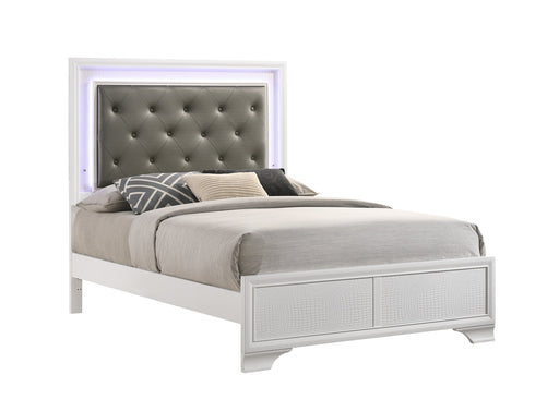 Lyssa Frost Full LED Upholstered Panel Bed - DMV FurnitureFull Bed
