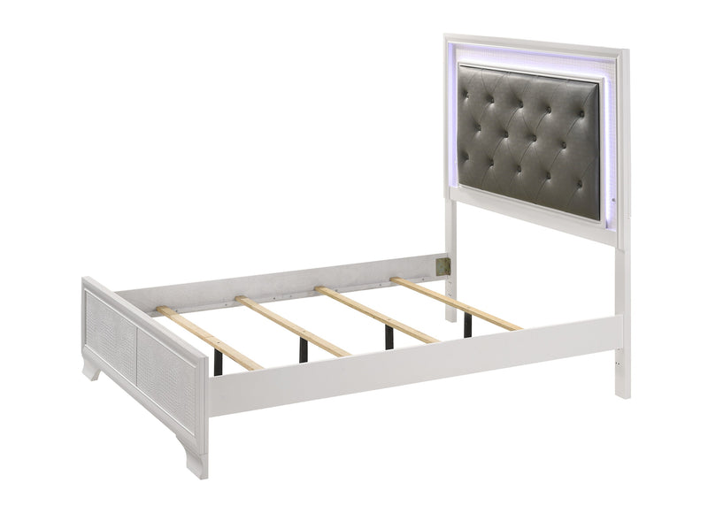 Lyssa Frost Full LED Upholstered Panel Bed - DMV FurnitureFull Bed