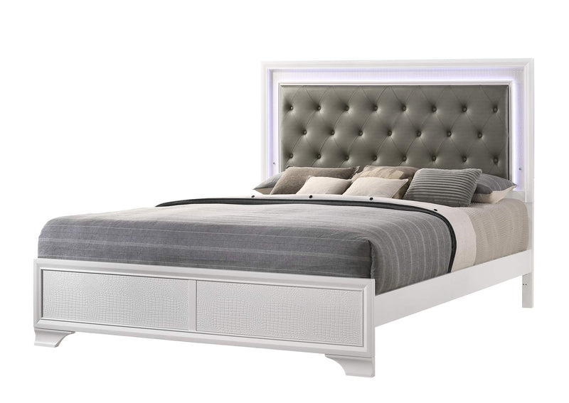 Lyssa Frost King LED Panel Bed - DMV FurnitureKing Bed