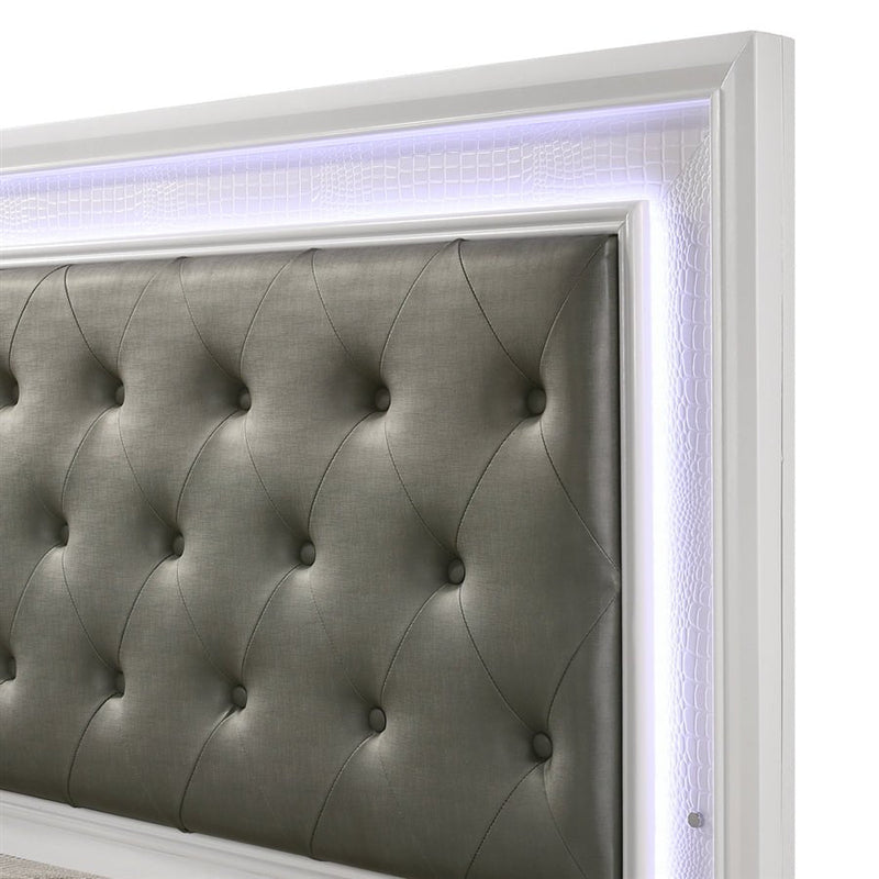Lyssa Frost King LED Panel Bed - DMV FurnitureKing Bed