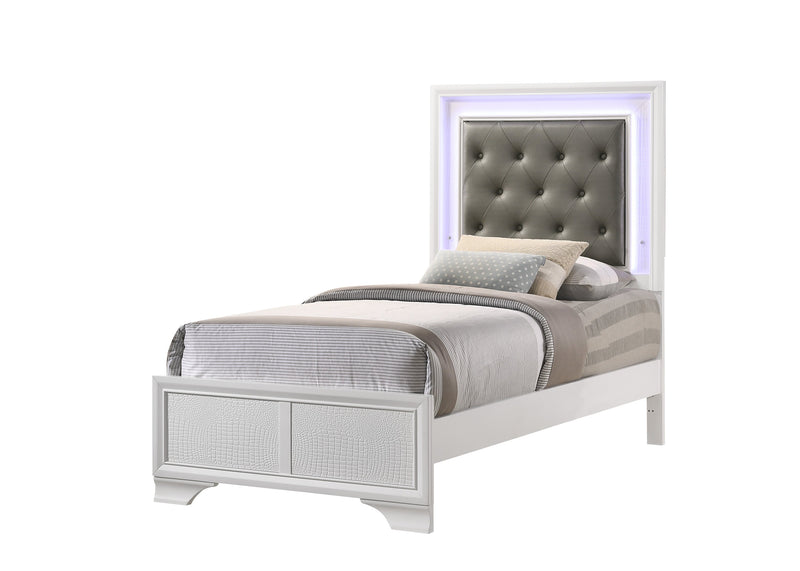 Lyssa Frost LED Upholstered Panel Youth Bedroom Set - DMV FurnitureYouth Bedroom Set