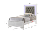 Lyssa Frost Twin LED Upholstered Panel Bed - DMV FurnitureTwin Bed