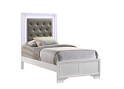 Lyssa Frost Twin LED Upholstered Panel Bed - DMV FurnitureTwin Bed