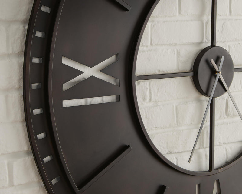 Lytle Antique Brown Wall Clock - A8010453