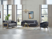 Mabel 3-pieces (Sofa & Loveseat & Chair) Livingroom in Anthracite - 200-SIM-MAB-VELVET412-321
