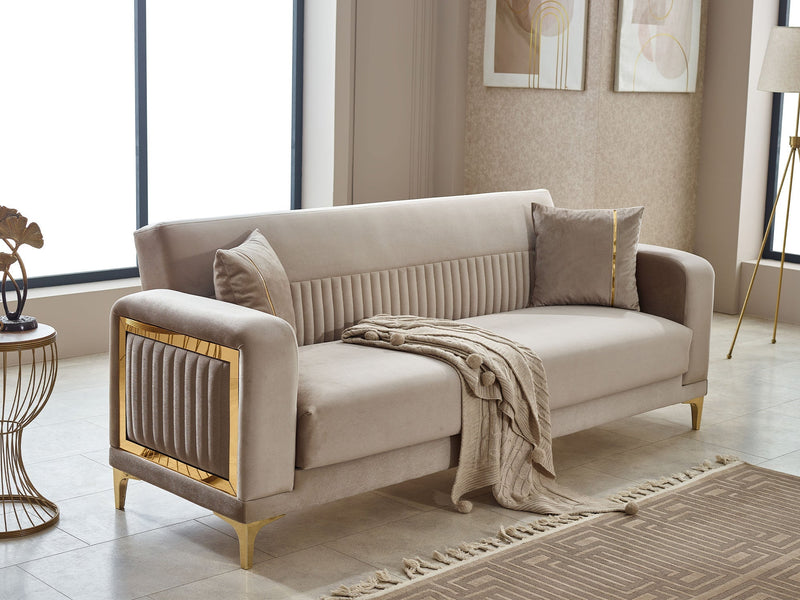 Mabel Convertible Loveseat in Anthracite - 200-SIM-MAB-VELVET412-2