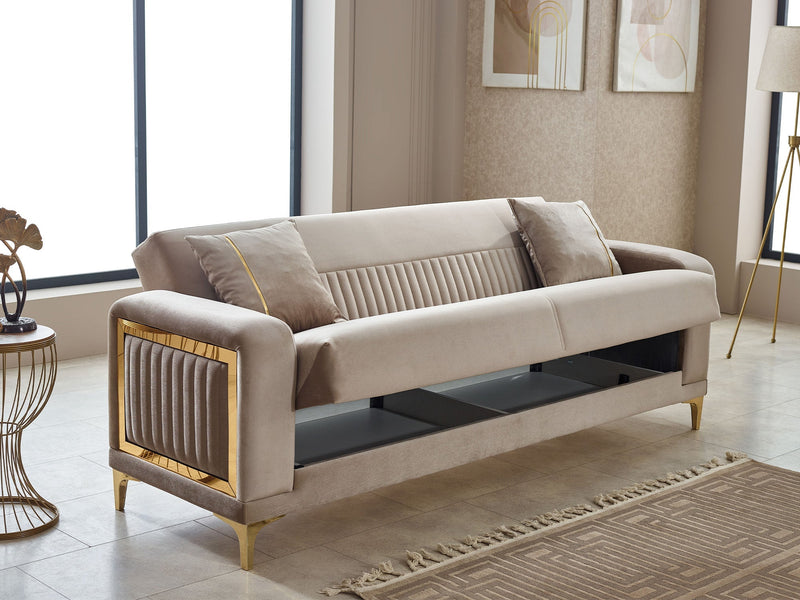 Mabel Convertible Loveseat in Anthracite - 200-SIM-MAB-VELVET412-2