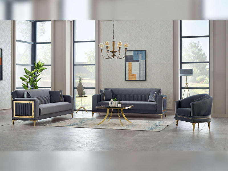 Mabel Convertible Loveseat in Anthracite - 200-SIM-MAB-VELVET412-2