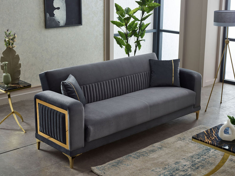 Mabel Convertible Sofa in Anthracite - 200-SIM-MAB-VELVET412-3