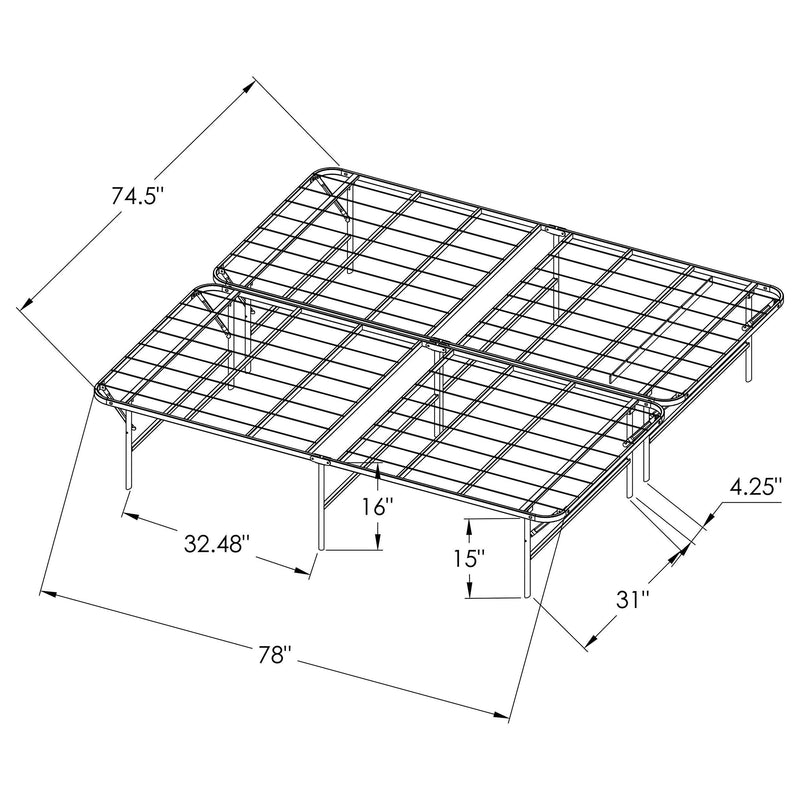 Mabel Metal Eastern King Mattress Support Platform Bed Black - 305957KE