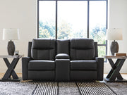 Mackmenville Carbon Reclining Loveseat with Console - 7471394