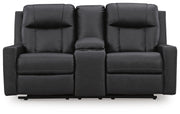 Mackmenville Carbon Reclining Loveseat with Console - 7471394