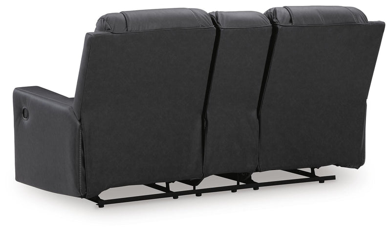 Mackmenville Carbon Reclining Loveseat with Console - 7471394