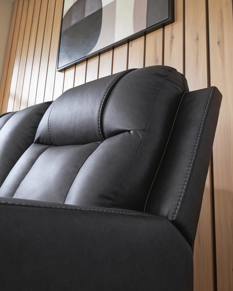 Mackmenville Carbon Reclining Loveseat with Console - 7471394