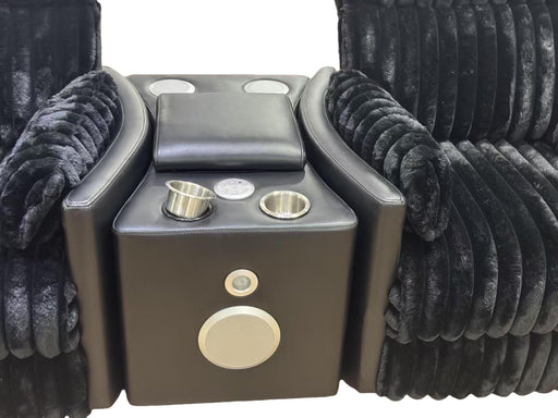 Madden Leatherette Bluetooth Audio Console with Power Outlet Black - 600152