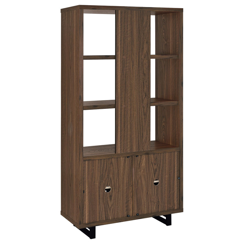 Maddox 71-inch 3-shelf Cabinet Bookcase Walnut - 801863