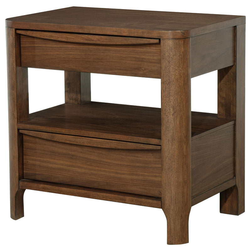 Maderia 2-drawer Nightstand Bedside Table Walnut - 223322