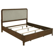 Maderia 57-inch Upholstered California King Panel Bed Walnut - 223321KW