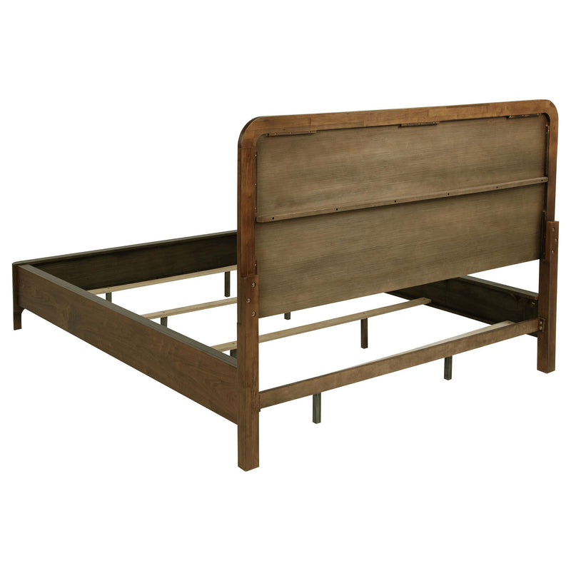 Maderia 57-inch Upholstered California King Panel Bed Walnut - 223321KW