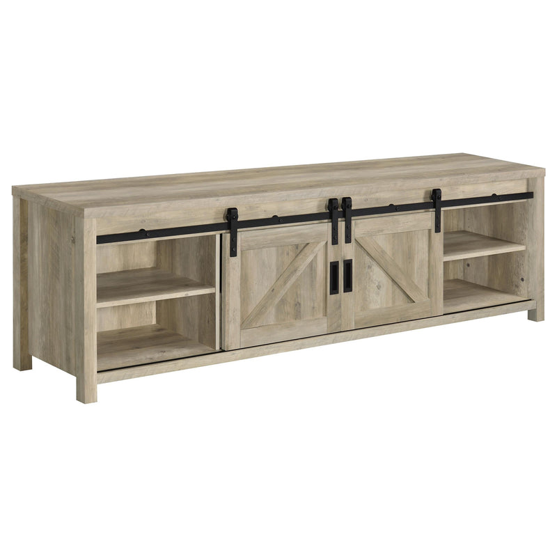 Madra 2-door Engineered Wood 79-inch TV Stand Distressed Pine - 736263