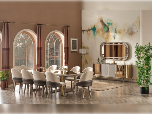 Madrid Diningroom (Dining Table & Dining Chair & Consol With Mirror) - For 6 People - 115-MAD-6-SET