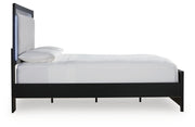 Maeling Black Queen Upholstered Panel Bed - PCB1115B6