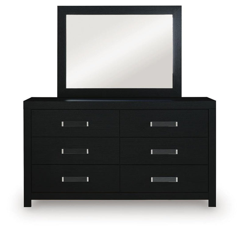 Maeling Full Upholstered Panel Bed, Dresser and Mirror - PCB1115B5