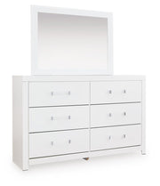 Maeling White Dresser and Mirror - PCB1119B1