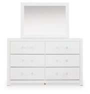 Maeling White Dresser and Mirror - PCB1119B1