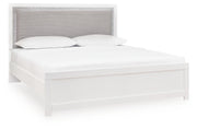 Maeling White King Upholstered Panel Bed - PCB1119B4