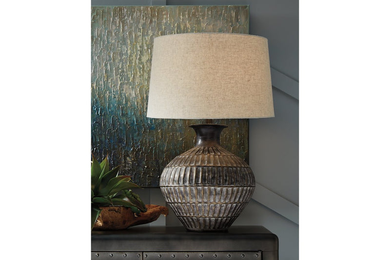 Magan Antique Bronze Finish Table Lamp - DMV FurnitureTable Lamp