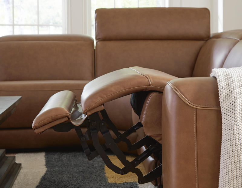 Magic Man Caramel 5-Piece Power Reclining Sectional - PCU10700S13