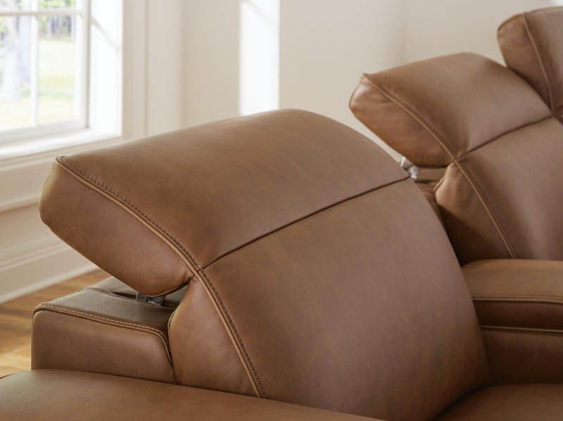 Magic Man Caramel 5-Piece Power Reclining Sectional with Console - PCU10700S12