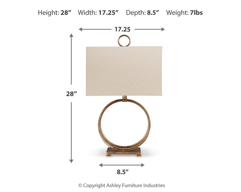 Mahala Antique Gold Finish Table Lamp (Set of 2) - L208124X2