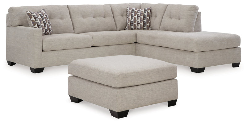 Mahoney Pebble 2-Piece Sectional with Ottoman from Ashley - DMV Furniture
