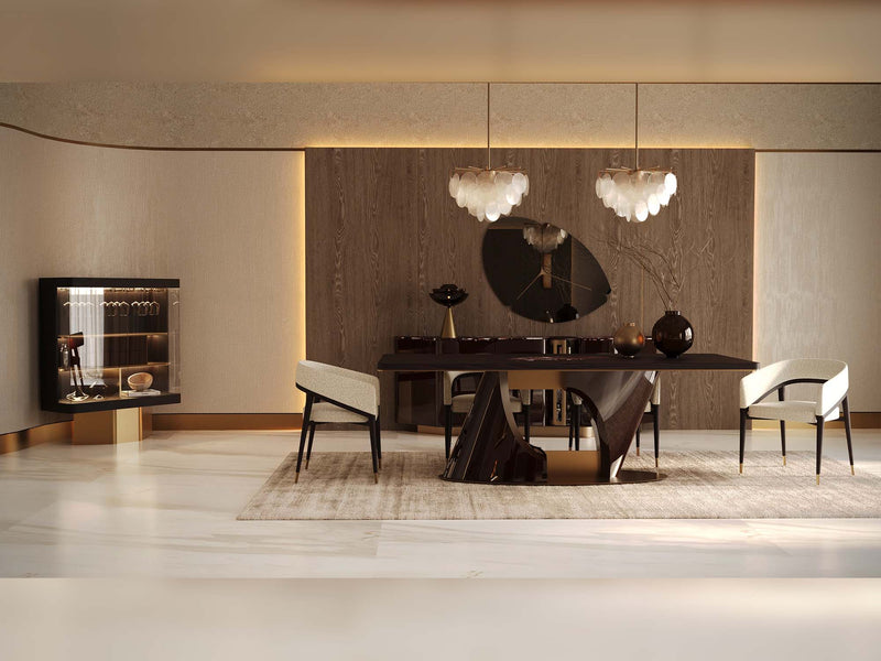 Mahzen Diningroom (Consol With Mirror & Dining Table & 6 Dining Chair) - 200-GAB-MAH-DT-6-SET