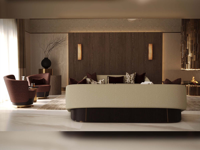 Mahzen Stationary Four Seat Sofa in Cream - 200-GAB-MAH-4