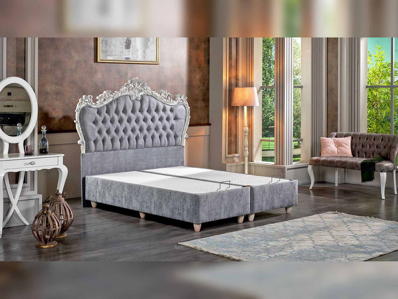 Majesty Storage Bed Fume Without Headboard - King in Grey - 111-MAJ-GRY-200-SB