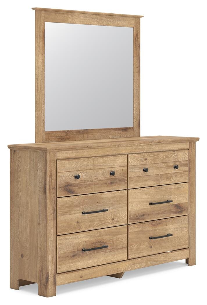 Makidern Tan Dresser and Mirror - PCB1170B1